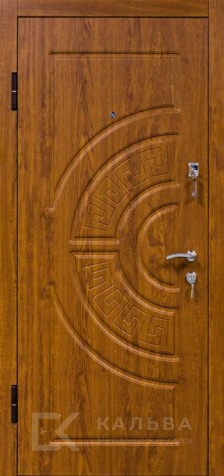 Фото №2 «Стальная дверь графитовая геометрия и орех с греческим узором №70»