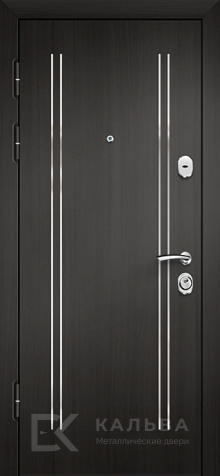 Фото №2 «Входная дверь синяя порошковая с МДФ венге внутри №17»